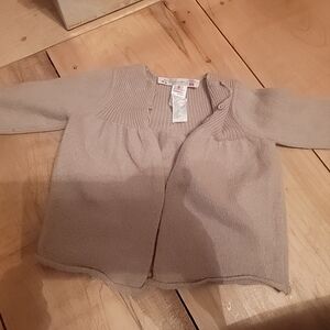 Bonpoint Beige Cashmere Baby Sweater 3-6m Button Down Top